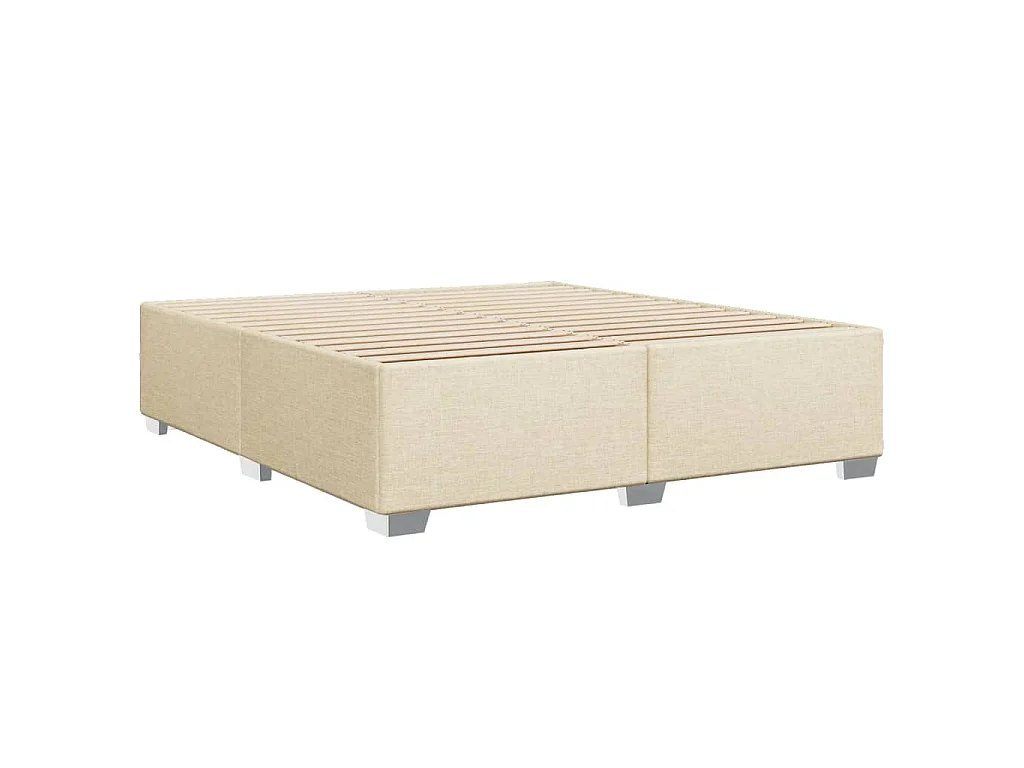 Bettgestell ohne Matratze Creme 200x200 cm Stoff