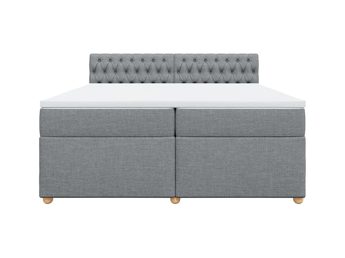 Sommier à lattes de lit avec matelas Gris clair 200x200cm Tissu