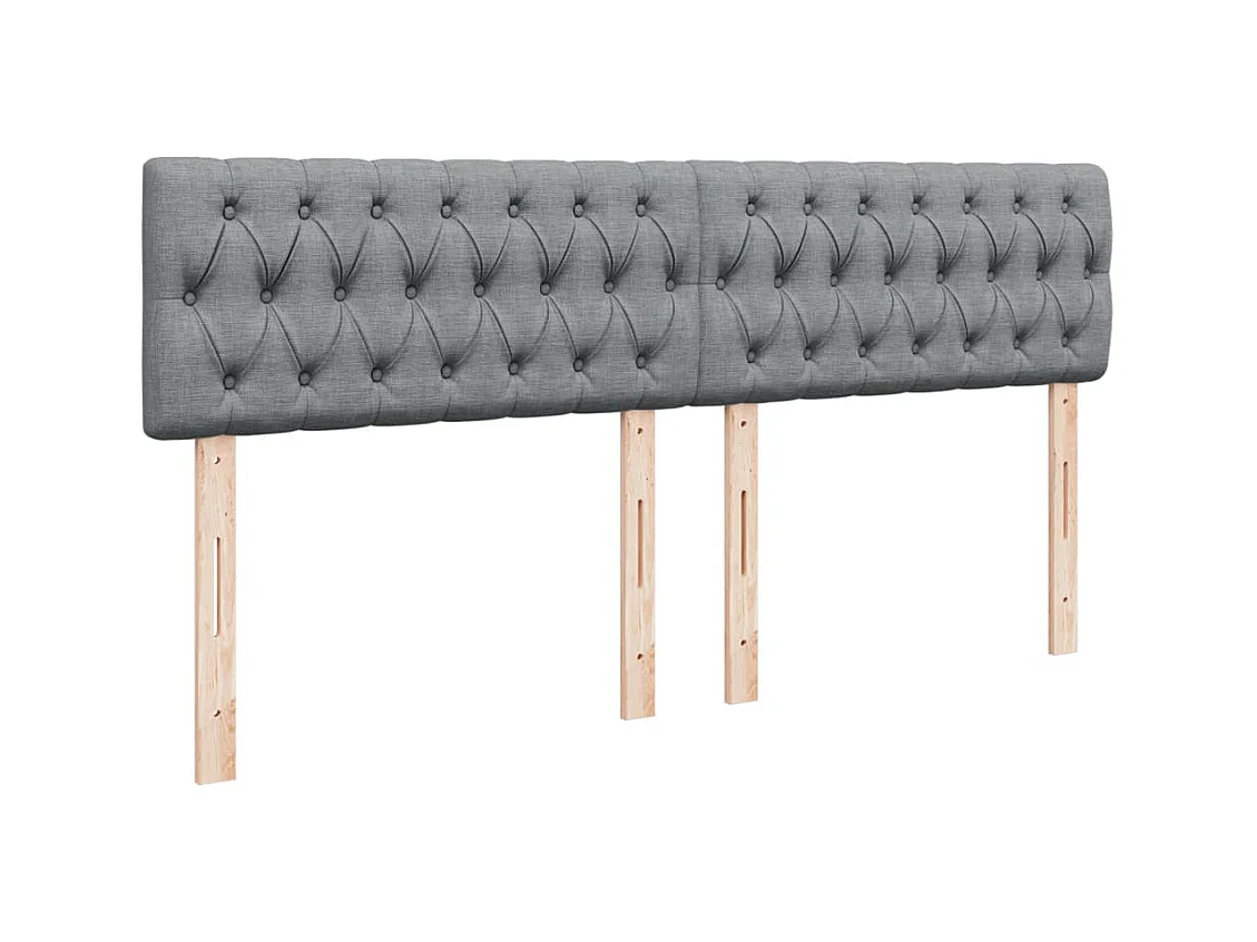 Sommier à lattes de lit avec matelas Gris clair 200x200cm Tissu