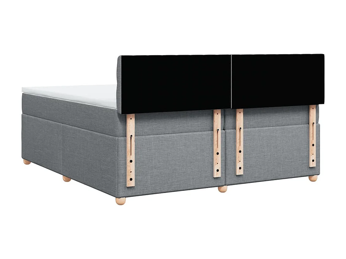 Boxspringbett mit Matratze Hellgrau 200x200 cm Stoff