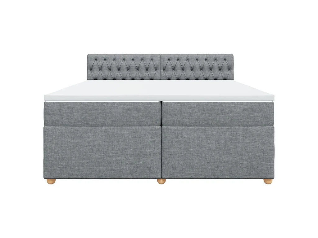 Sommier à lattes de lit avec matelas Gris clair 200x200cm Tissu
