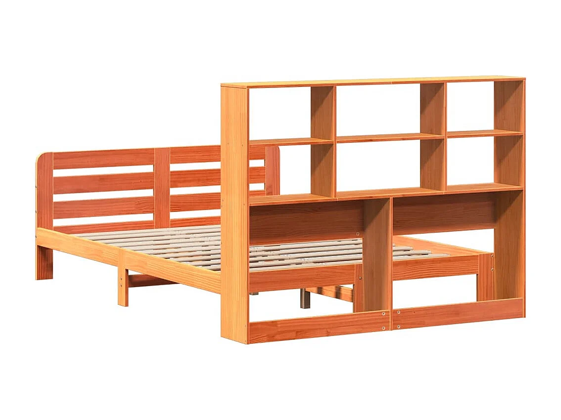 Massivholzbett ohne Matratze Wachsbraun 150x200 cm Kiefernholz