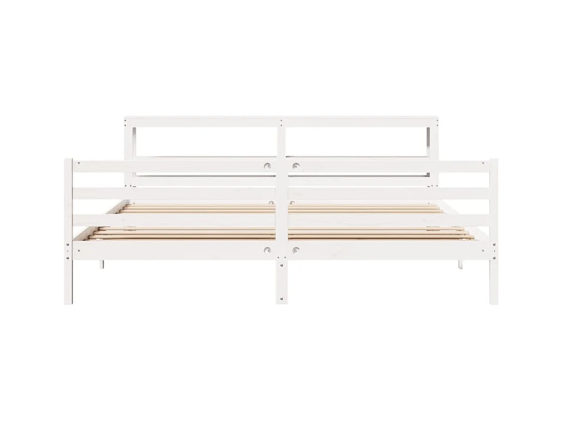 Bedframe zonder matras massief grenenhout wit 200x200 cm