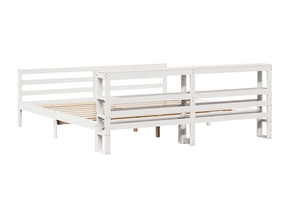 Bedframe zonder matras massief grenenhout wit 200x200 cm