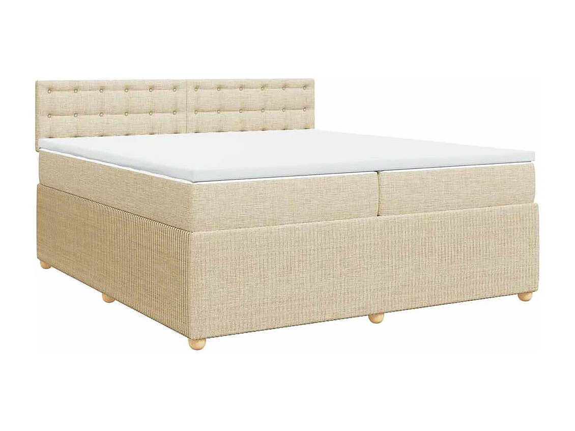Giroletto a Molle con Materasso Crema 200x200 cm in Tessuto