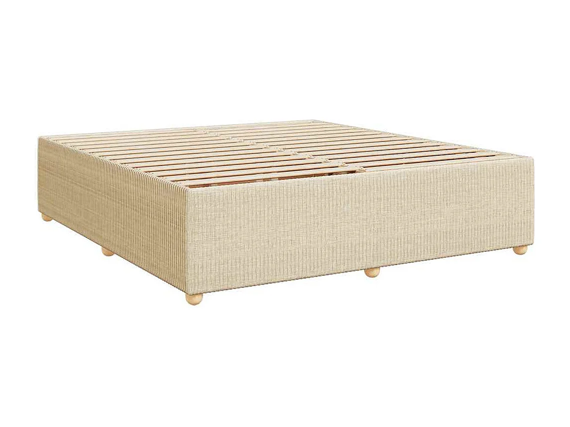 Giroletto a Molle con Materasso Crema 200x200 cm in Tessuto