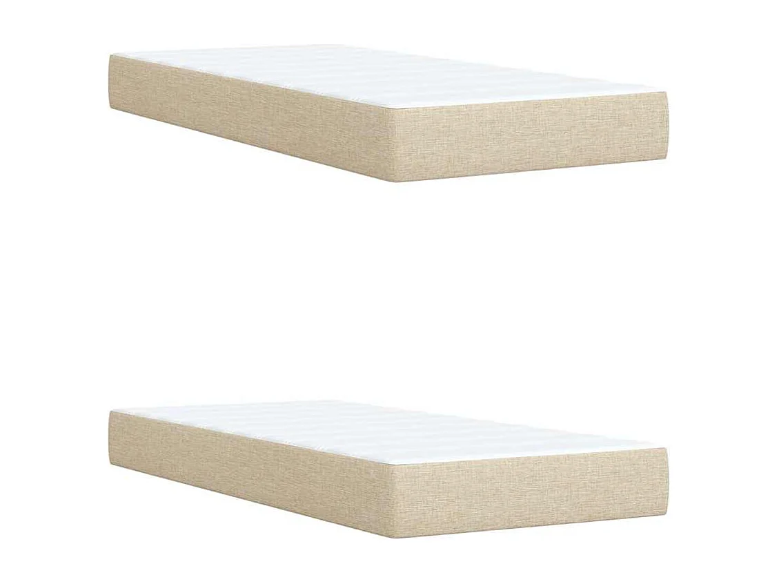 Giroletto a Molle con Materasso Crema 200x200 cm in Tessuto