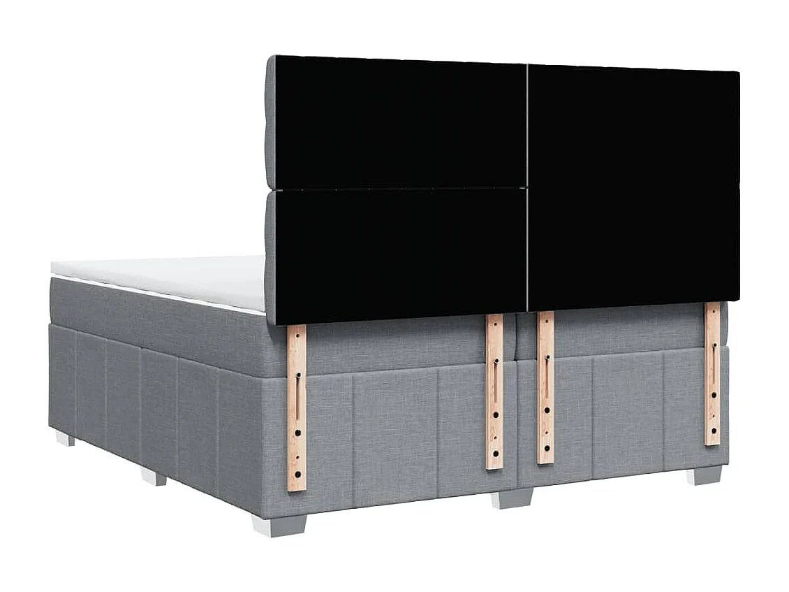 Boxspringbett mit Matratze Hellgrau 200x200 cm Stoff