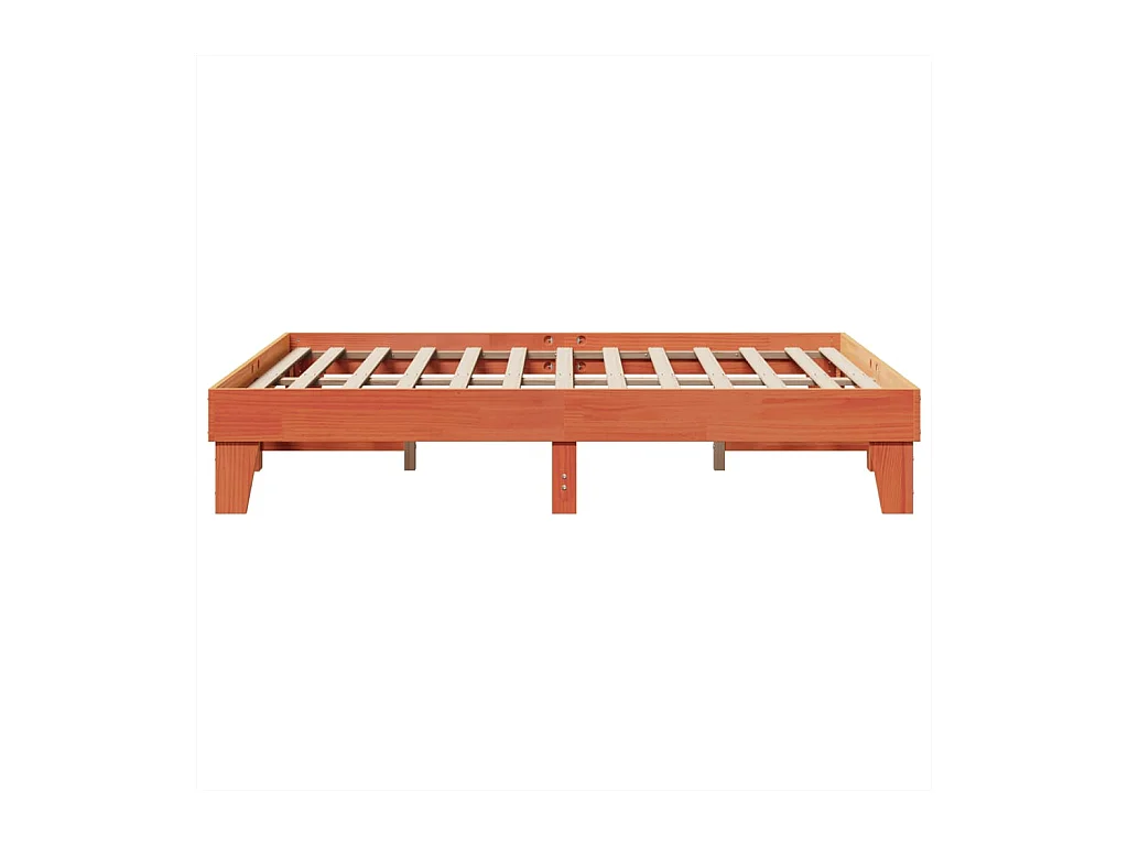Cadre de lit sans matelas cire marron 150x200cm bois pin massif