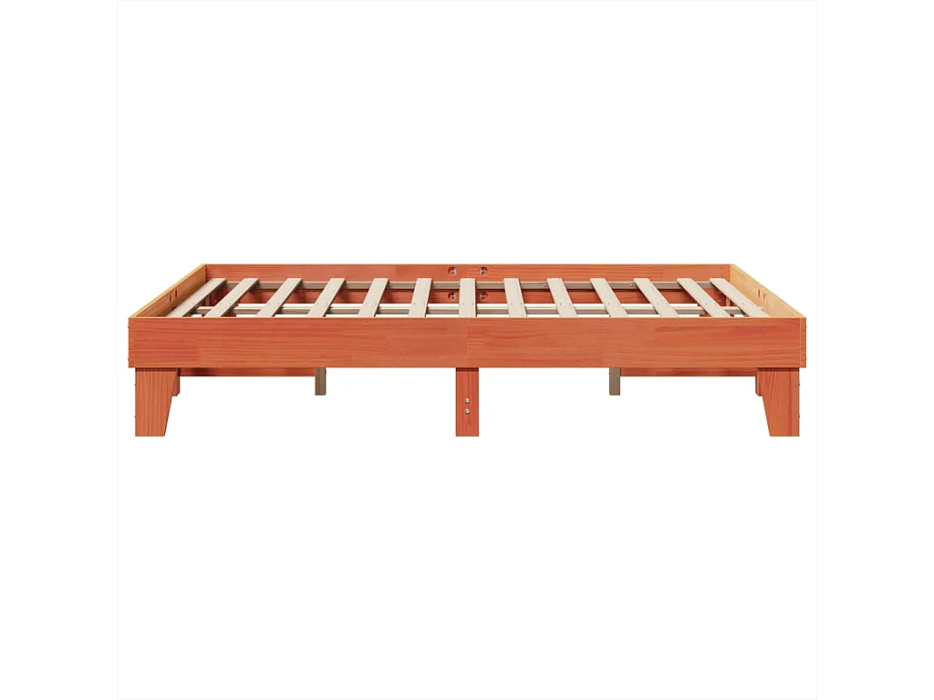 Massivholzbett ohne Matratze Wachsbraun 150x200 cm Kiefernholz