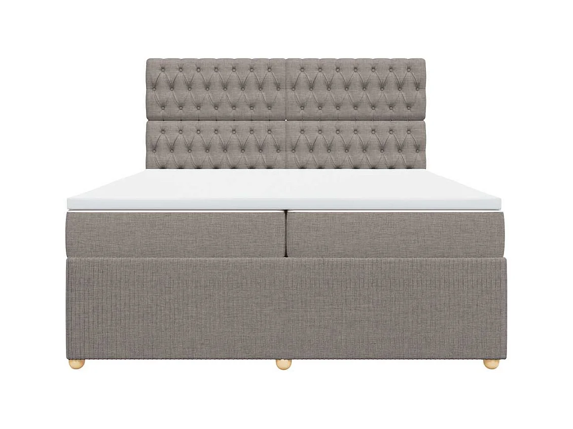 Giroletto a Molle con Materasso Tortora 200x200 cm in Tessuto