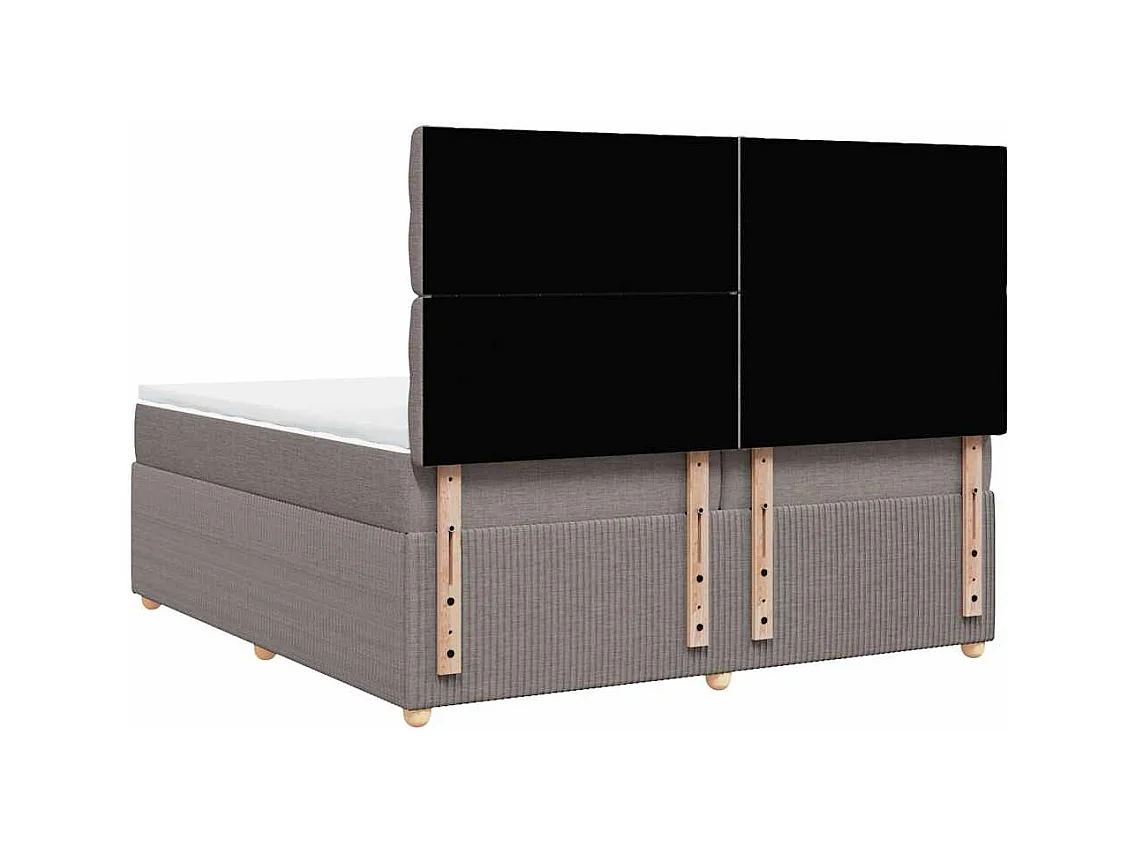 Giroletto a Molle con Materasso Tortora 200x200 cm in Tessuto