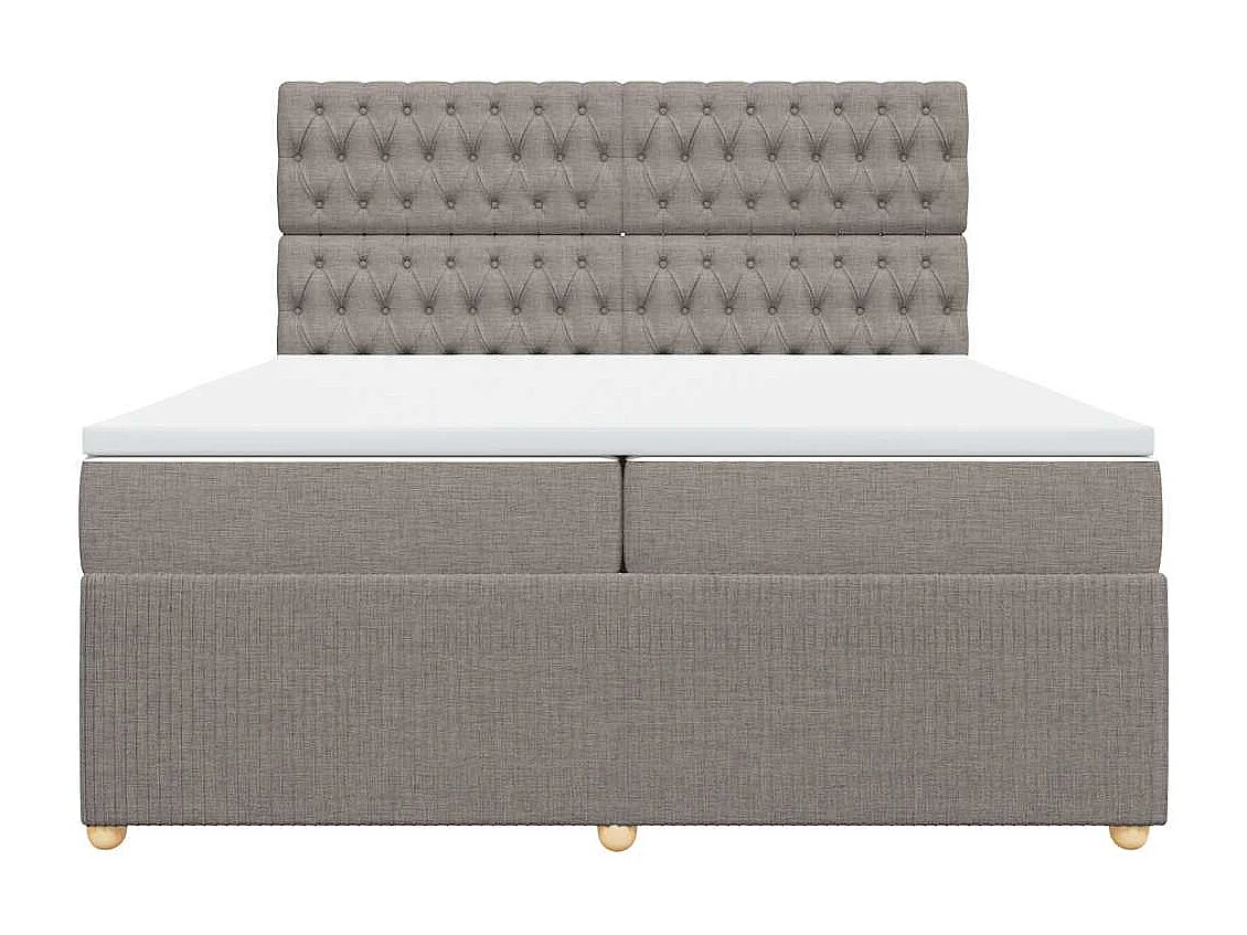 Giroletto a Molle con Materasso Tortora 200x200 cm in Tessuto