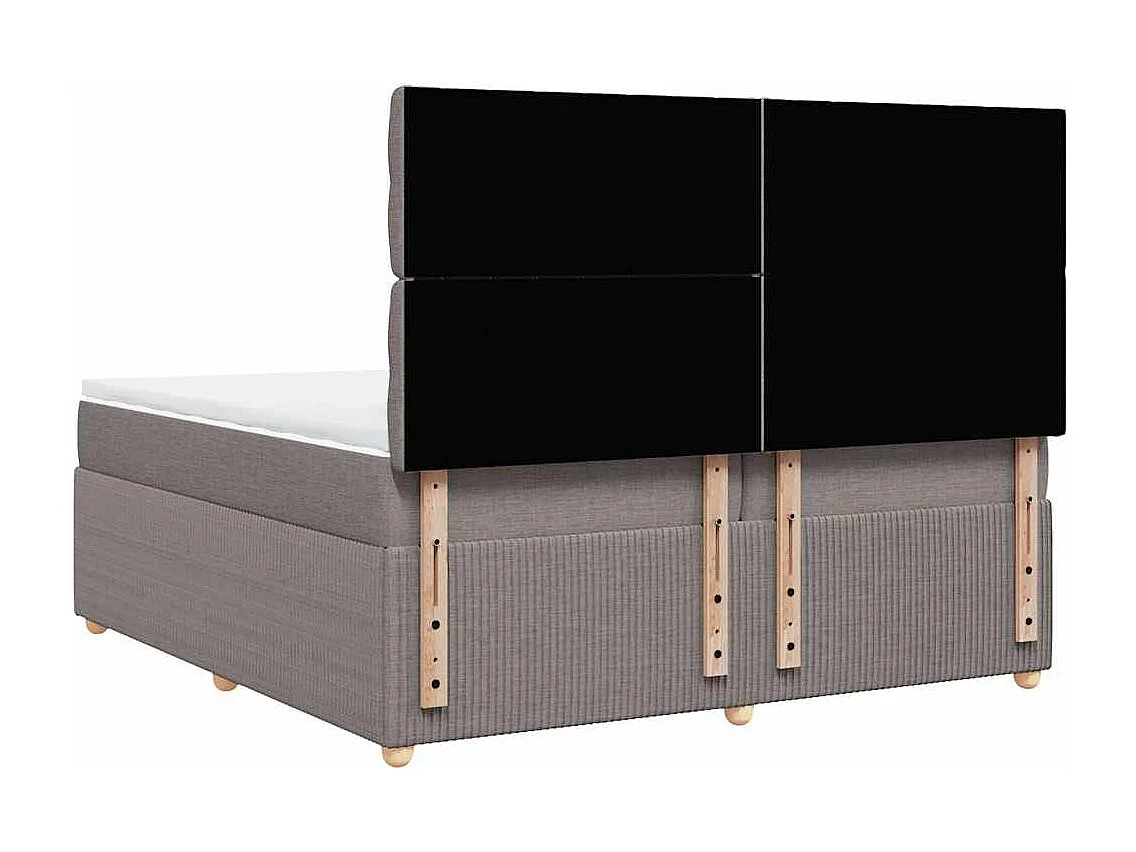 Giroletto a Molle con Materasso Tortora 200x200 cm in Tessuto