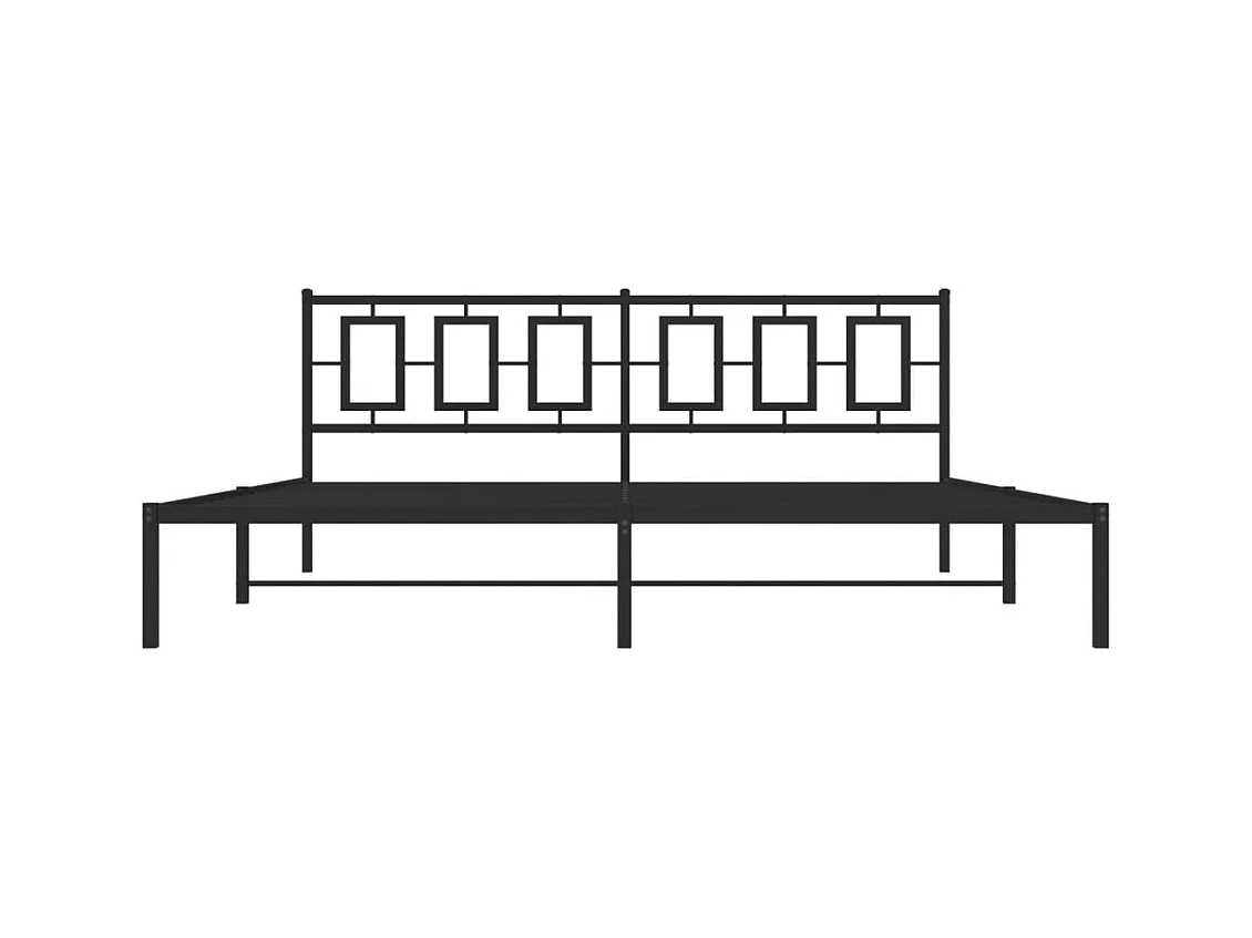 Cadre de lit métal sans matelas avec tête de lit noir 193x203cm