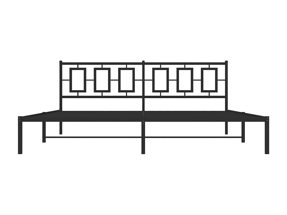 Cadre de lit métal sans matelas avec tête de lit noir 193x203cm