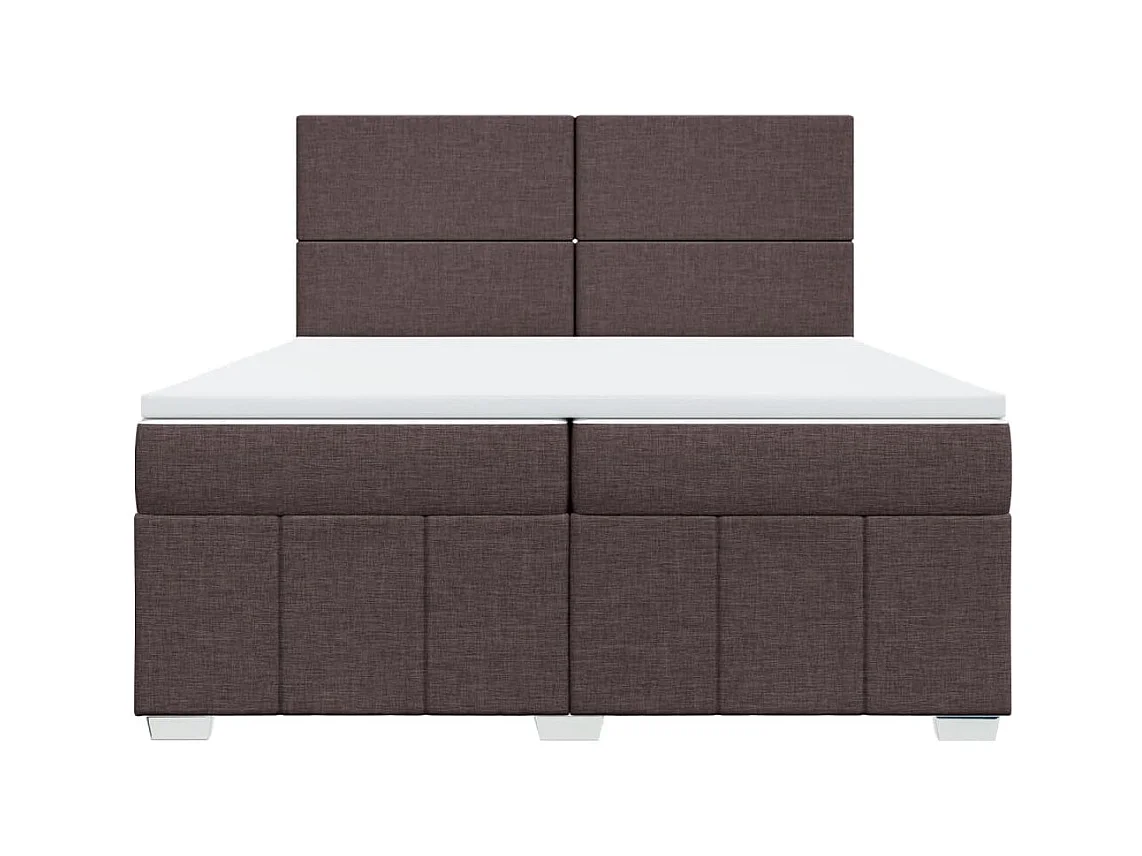 Sommier à lattes de lit avec matelas Marron foncé 200x200 cm