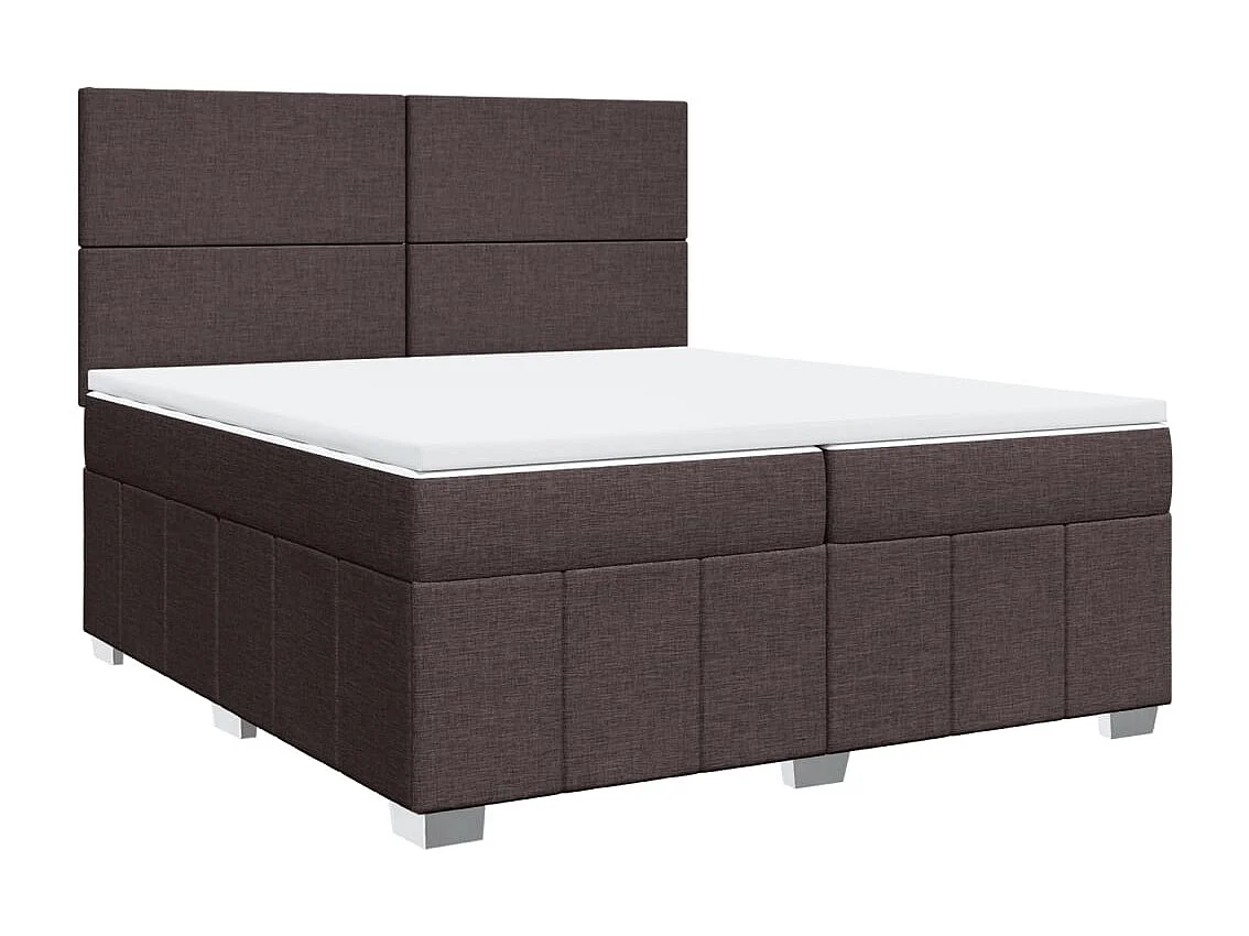 Boxspringbett mit Matratze Dunkelbraun 200x200 cm Stoff