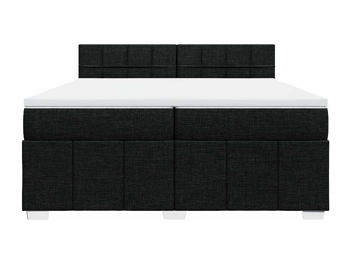 Boxspring met matras stof zwart 200x200 cm