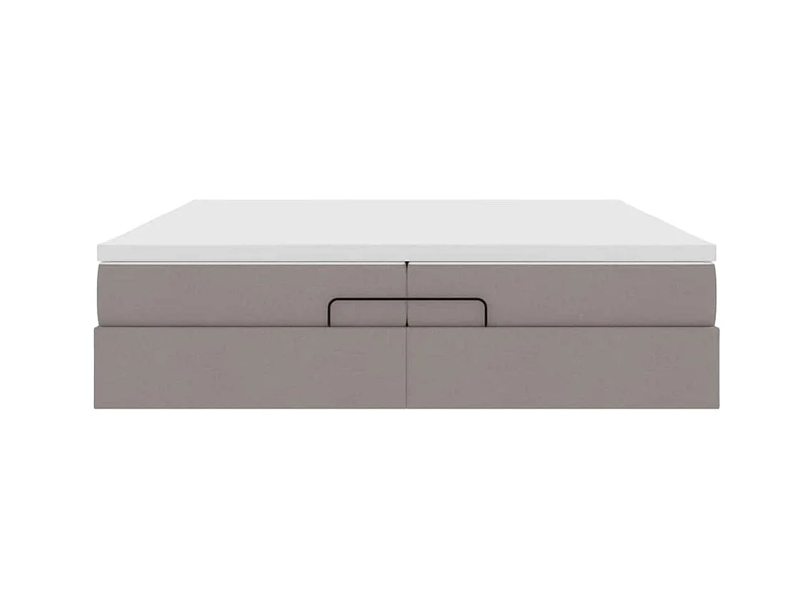 Cadre de lit ottoman avec matelas taupe 200x200cm tissu