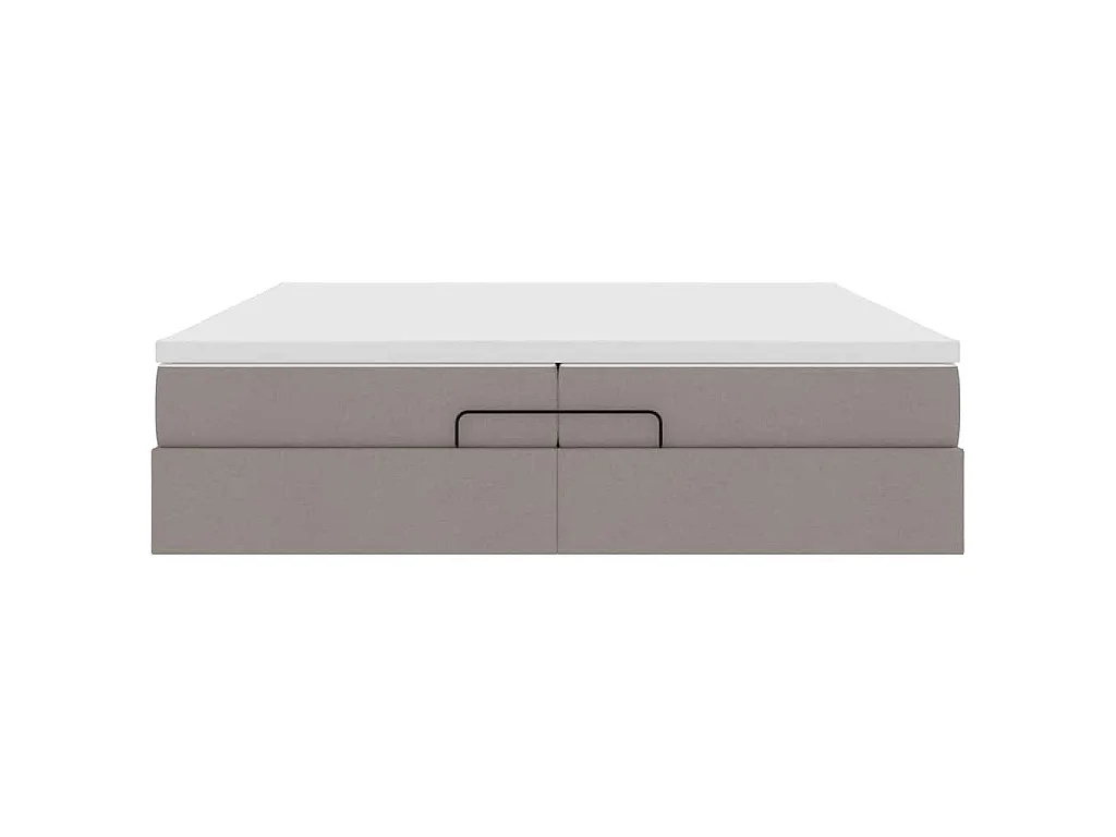 Estrutura cama otomana com colchões tecido cinzento 200x200cm
