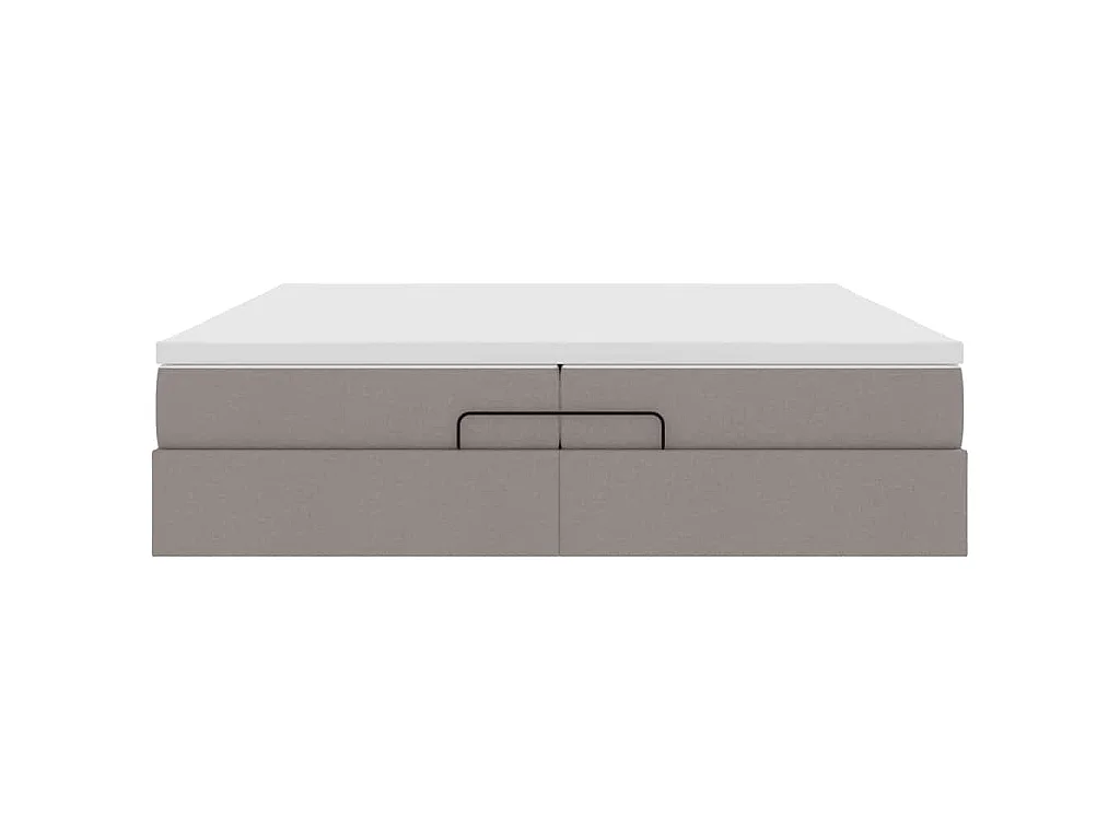 Cadre de lit ottoman avec matelas taupe 200x200cm tissu