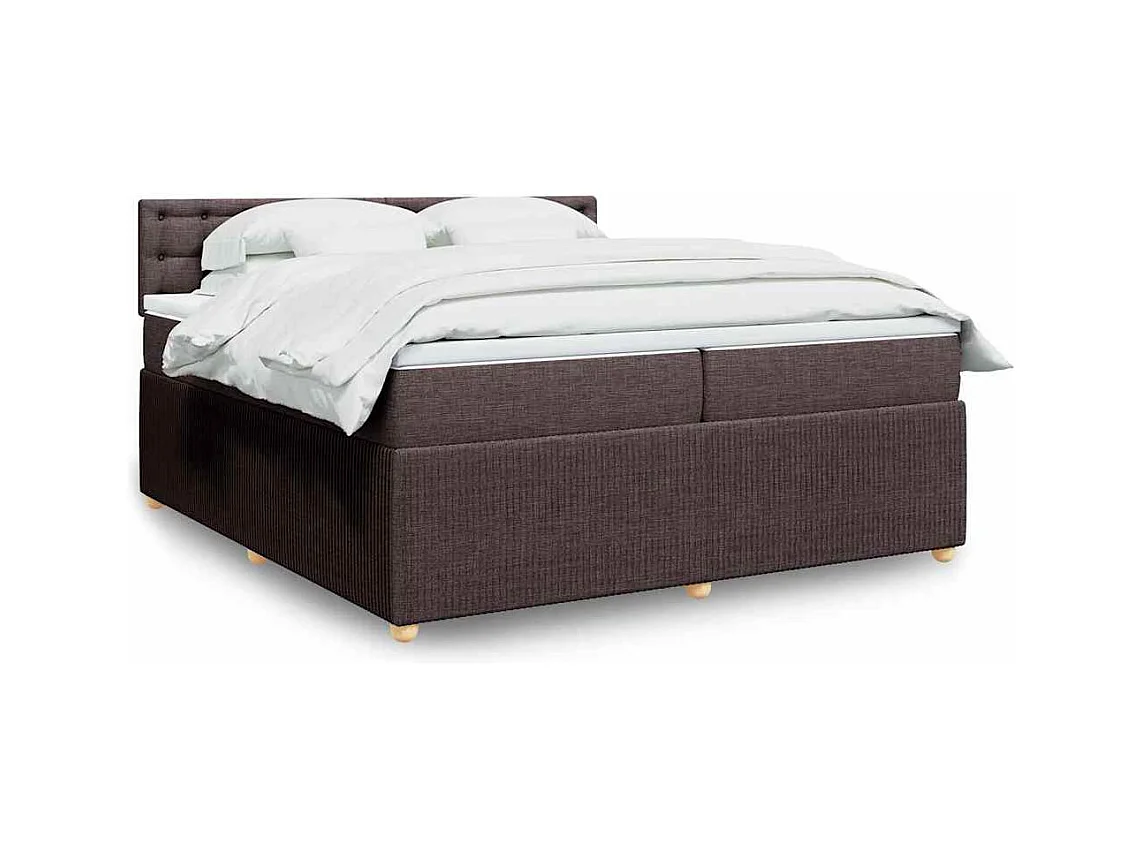 Boxspringbett mit Matratze Dunkelbraun 200x200 cm Stoff