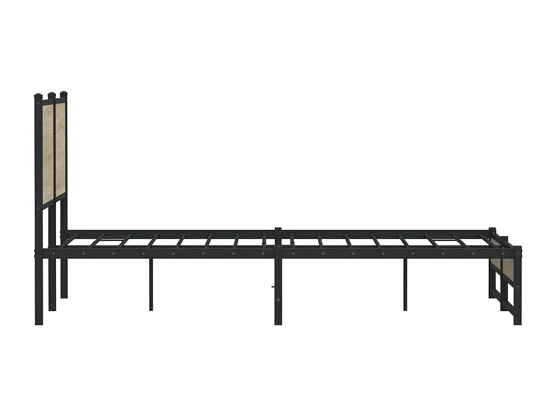 Cadre de lit en métal sans matelas chêne sonoma 150x200 cm