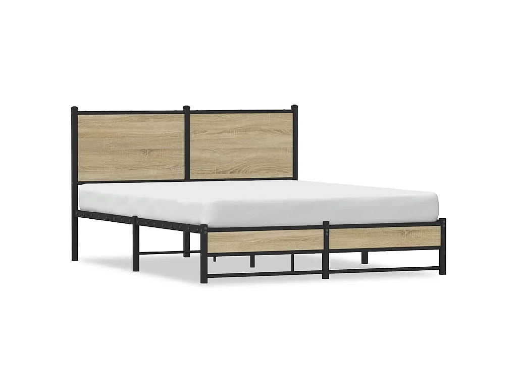 Bedframe zonder matras metaal sonoma eikenkleurig 150x200 cm