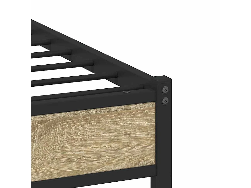 Bedframe zonder matras metaal sonoma eikenkleurig 150x200 cm
