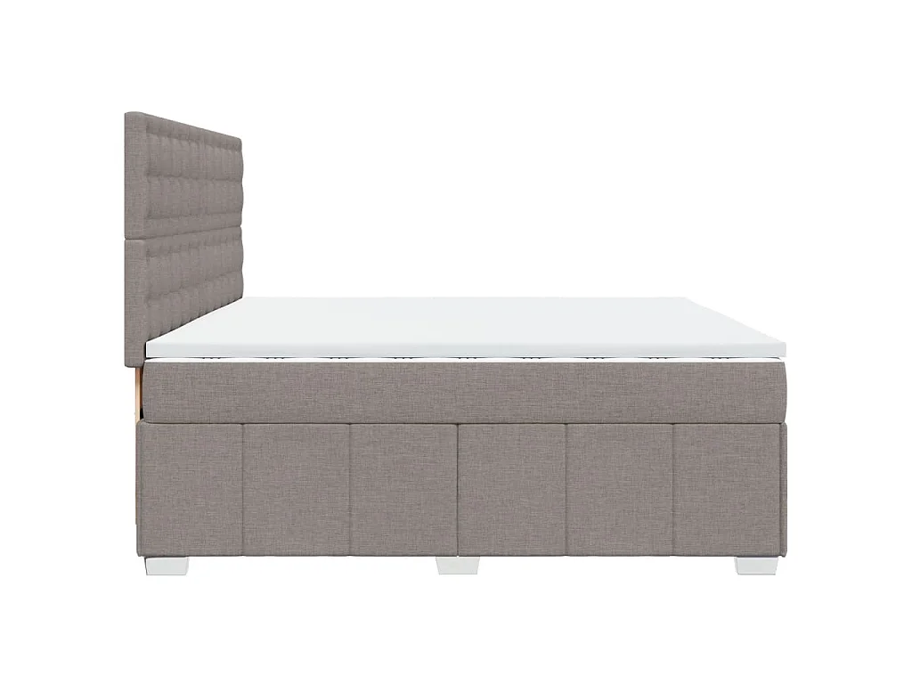 Cama com molas/colchão 200x200 cm tecido castanho-acinzentado