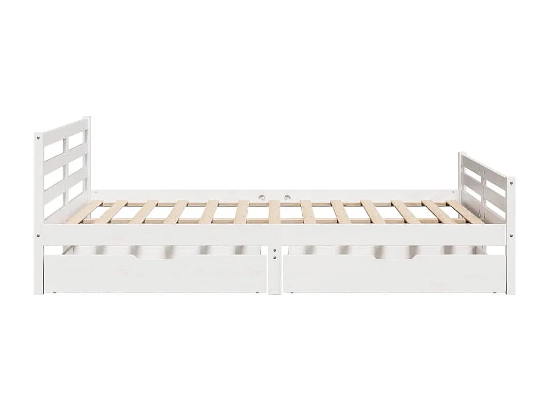 Cadre de lit sans matelas blanc 150x200 cm bois de pin massif
