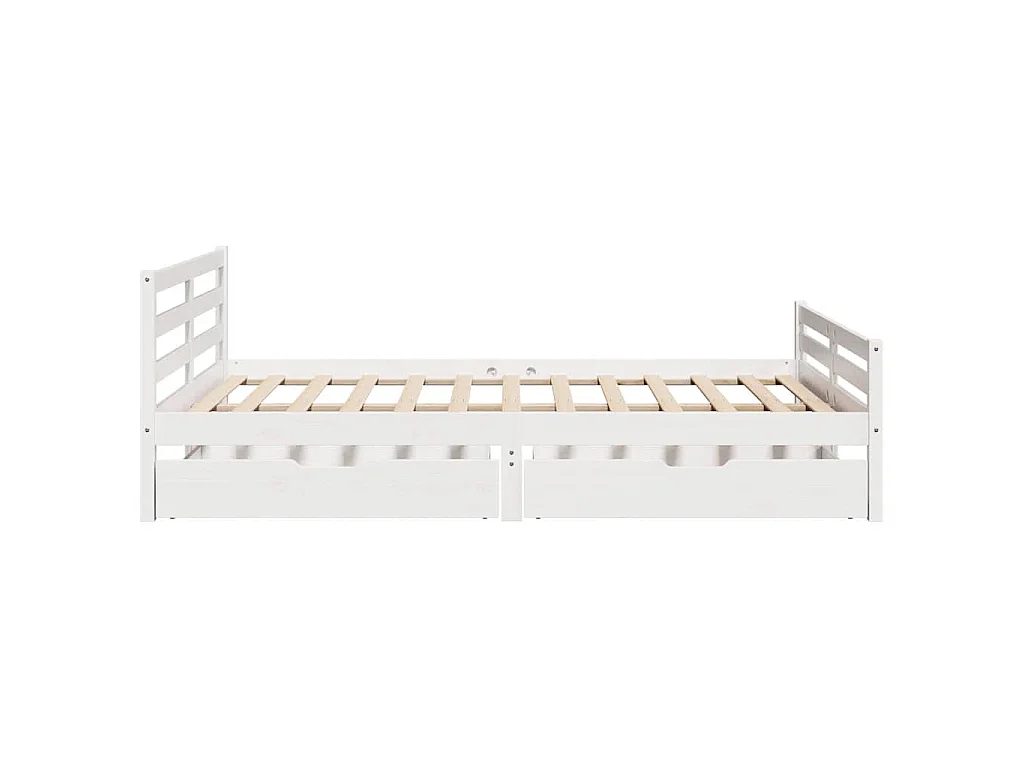 Letto senza Materasso Bianco 150x200 cm Legno Massello di Pino