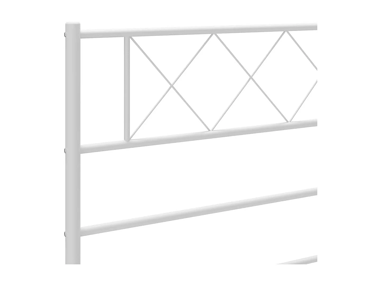 Cadre de lit métal sans matelas et tête de lit blanc 193x203 cm