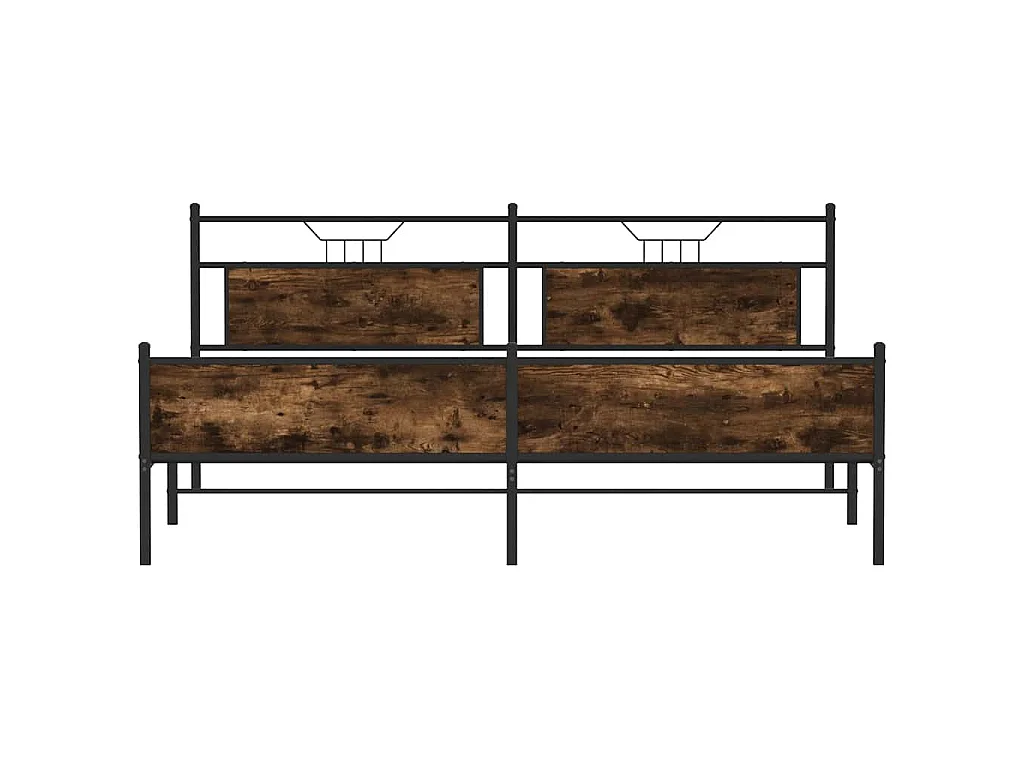 Estructura de cama sin colchón metal roble ahumado 193x201 cm