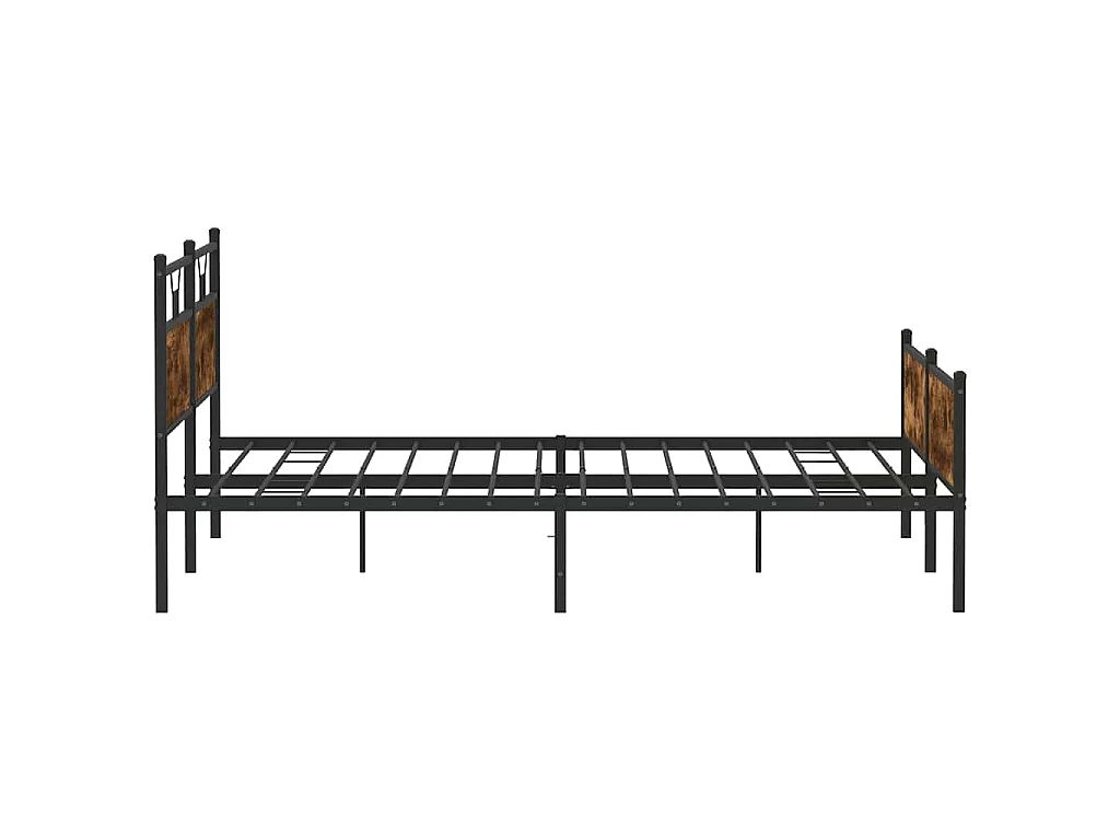 Estructura de cama sin colchón metal roble ahumado 193x201 cm