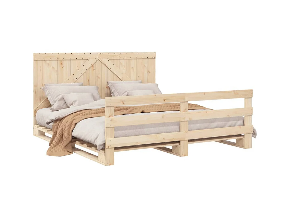 Cadre de lit sans matelas avec tête de lit 200x200 cm