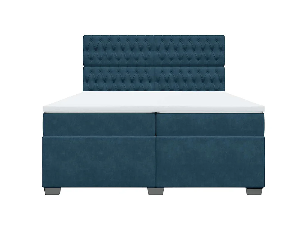 Boxspringbett mit Matratze Blau 200x200 cm Samt