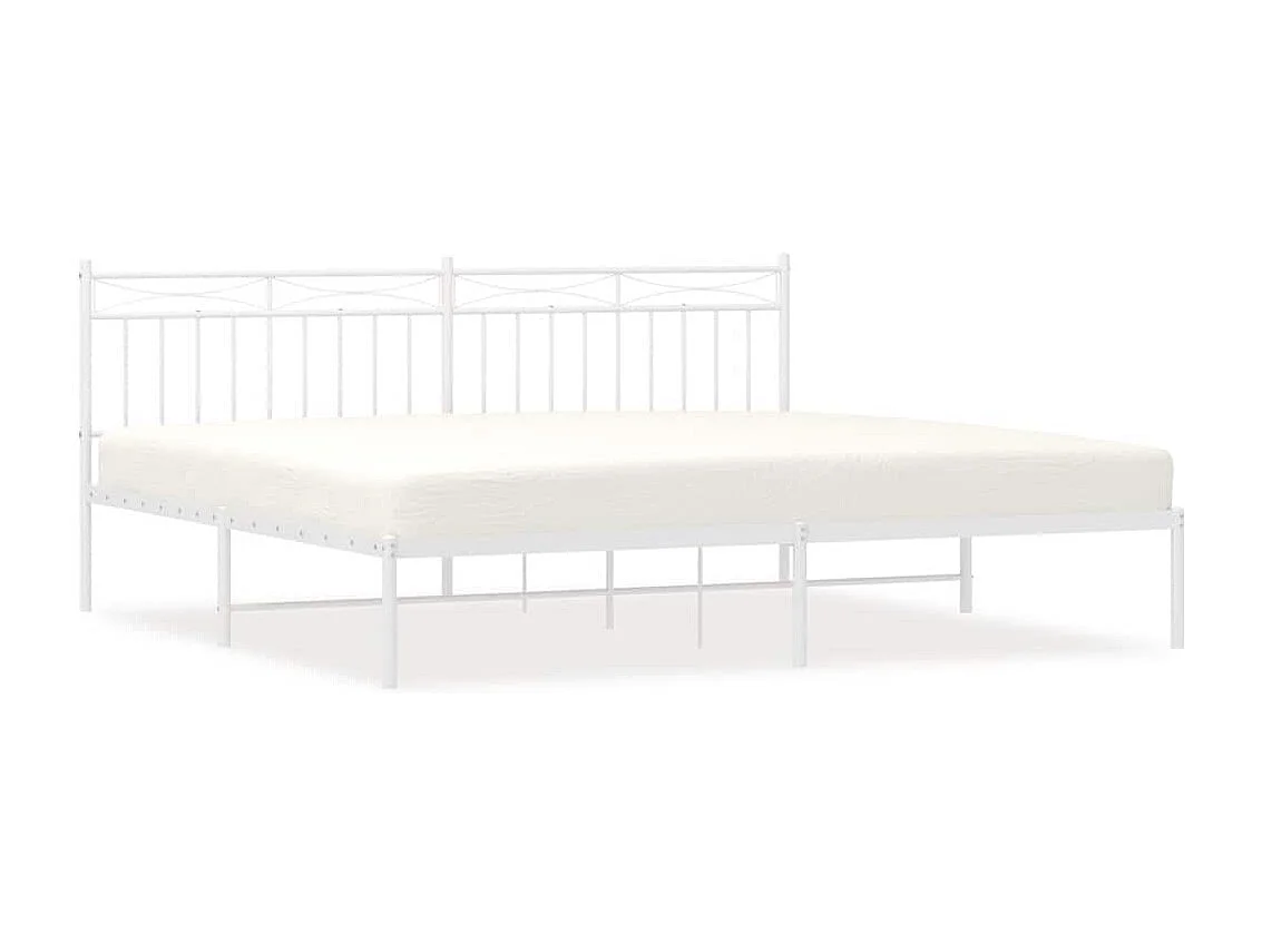 Giroletto con Testiera Metallo Bianco 193x203 cm