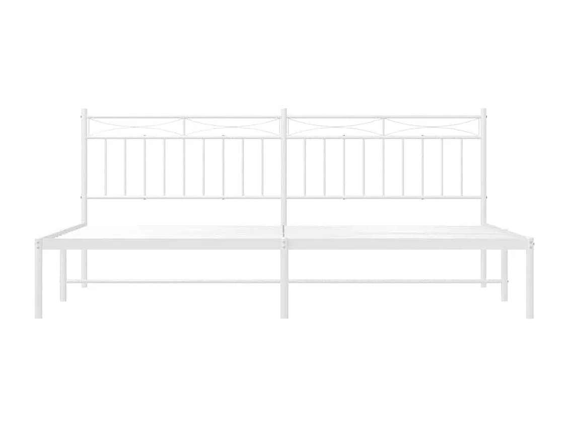 Giroletto con Testiera Metallo Bianco 193x203 cm