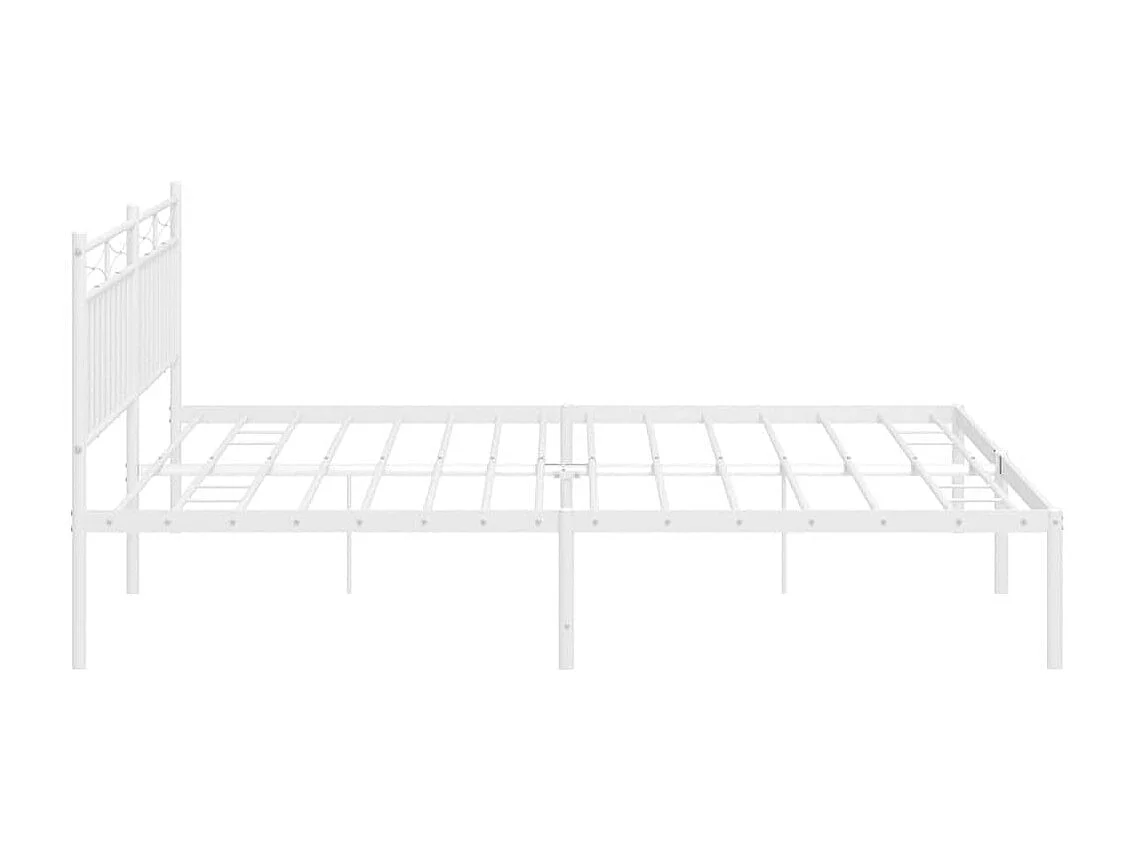 Giroletto con Testiera Metallo Bianco 193x203 cm