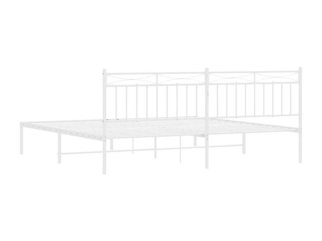 Giroletto con Testiera Metallo Bianco 193x203 cm