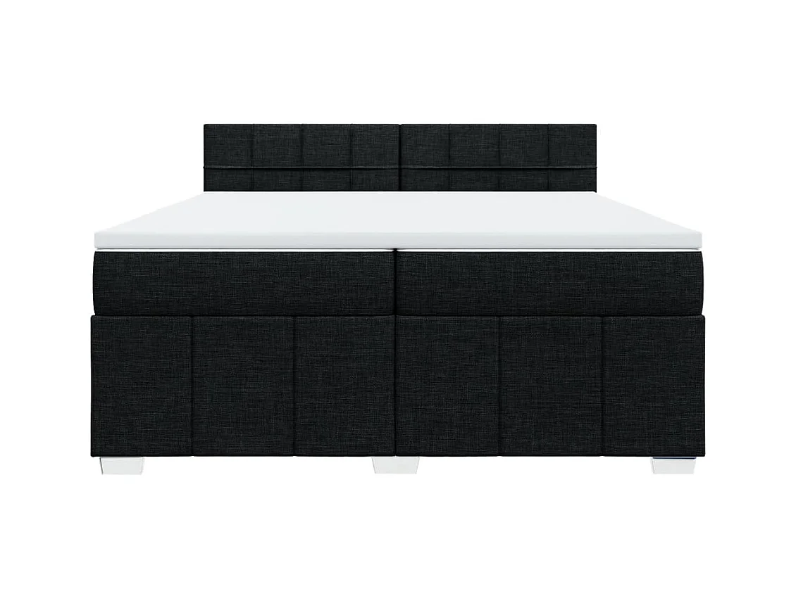 Boxspring met matras stof zwart 200x200 cm