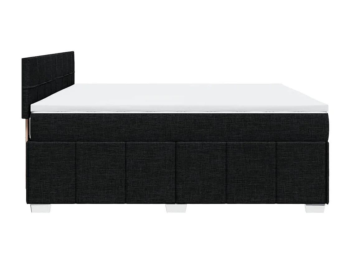 Cama box spring con colchón tela negro 200x200 cm