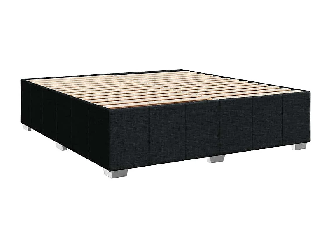 Cama box spring con colchón tela negro 200x200 cm