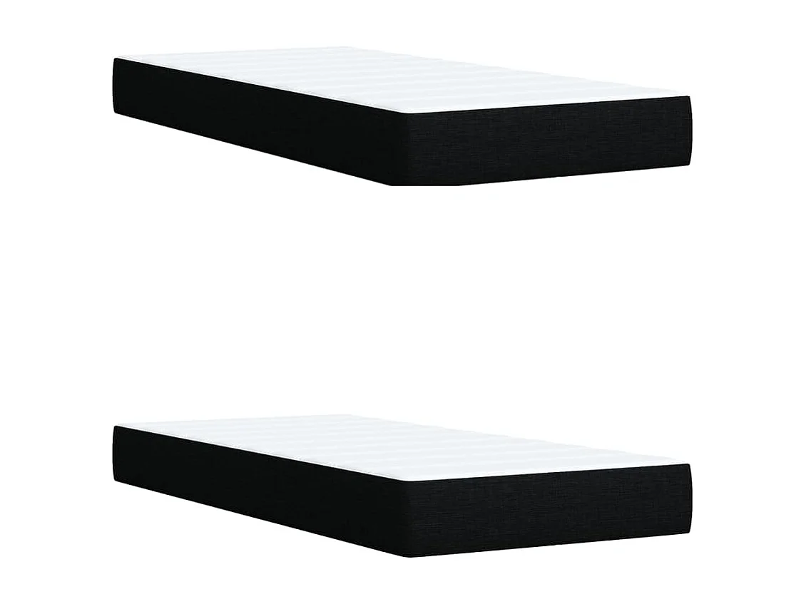 Cama box spring con colchón tela negro 200x200 cm