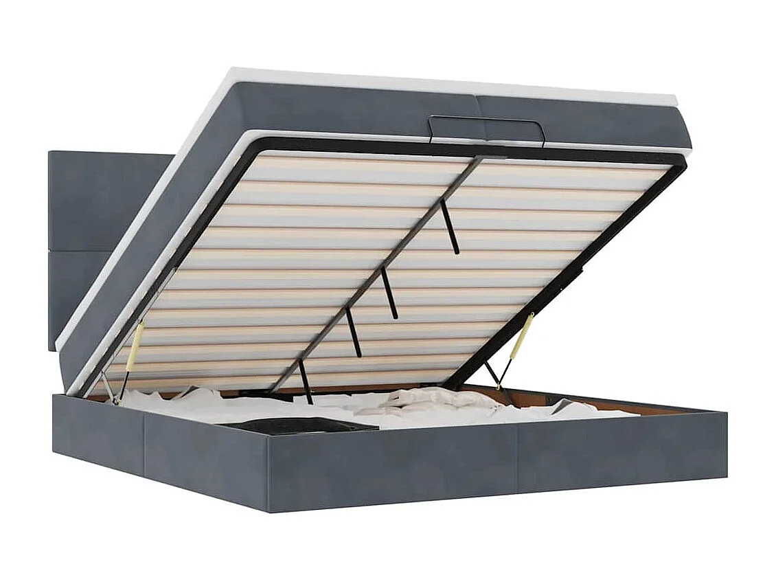 Ottoman bed met matrassen en LED's 200x200cm fluweel