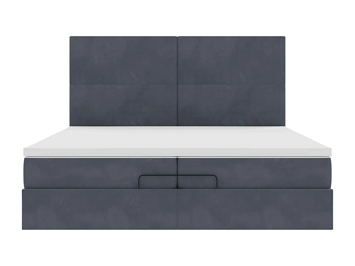 Struttura Letto Pouf con Materassi 200x200 cm Velluto