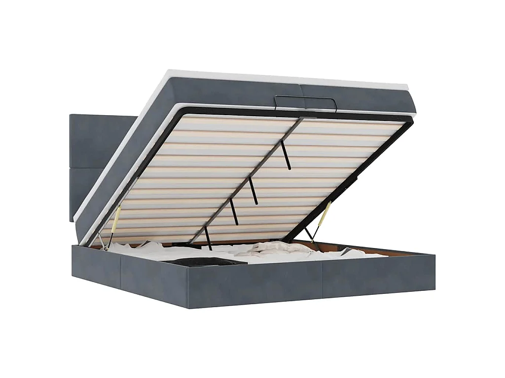Ottoman bed met matrassen en LED's 200x200cm fluweel