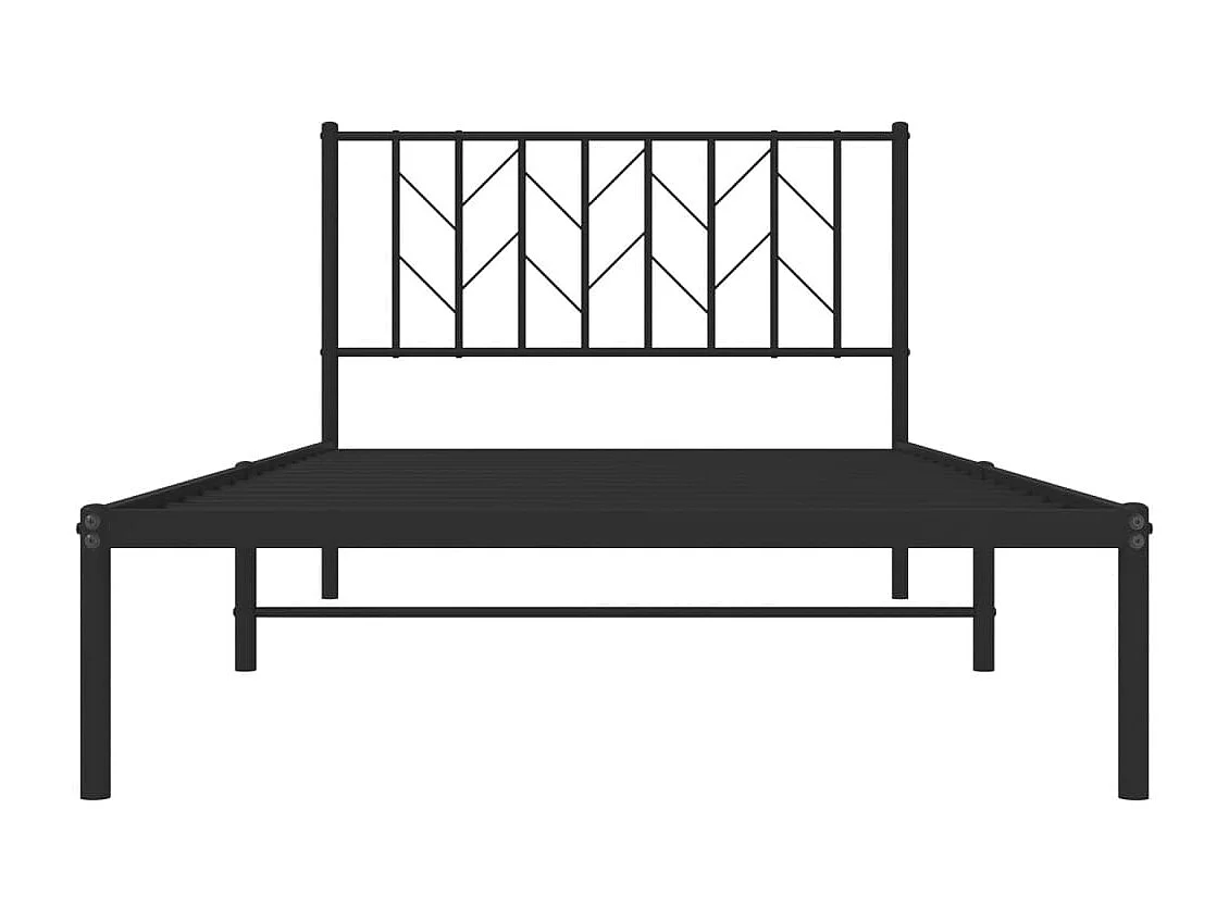 Giroletto con Testiera in Metallo Nero 107x203 cm